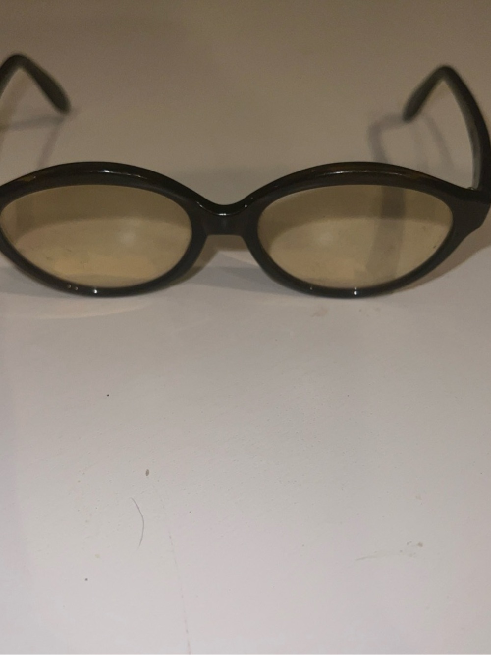 Christian Dior Vintage Oval Sunglasses Black Frame CD Preowned Made In Italy